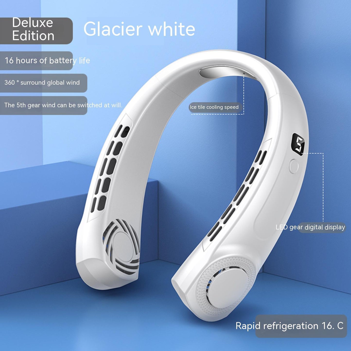 Ultra Quiet 5000mAh Bladeless Neck Fan by GoFansGear