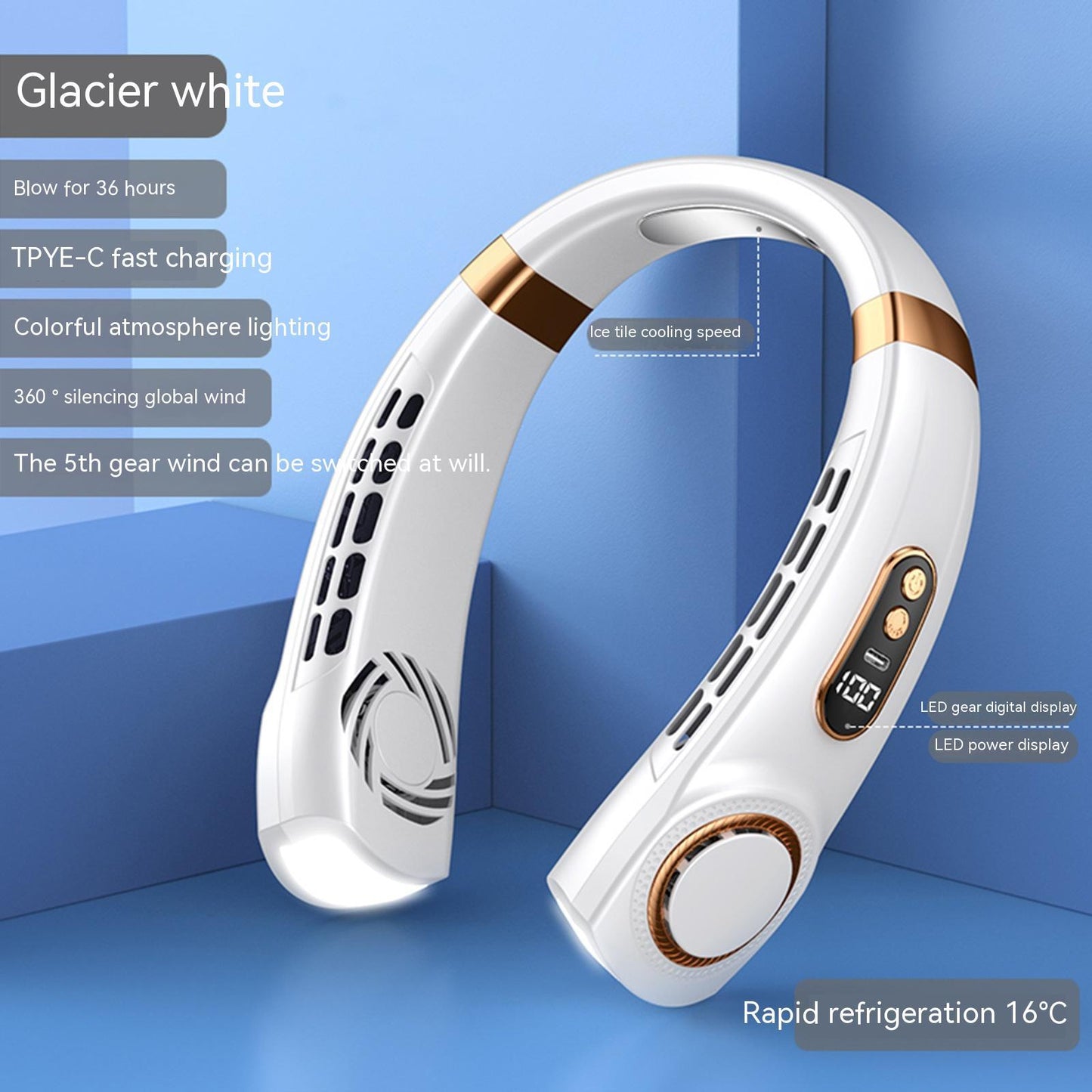 Ultra Quiet 5000mAh Bladeless Neck Fan by GoFansGear