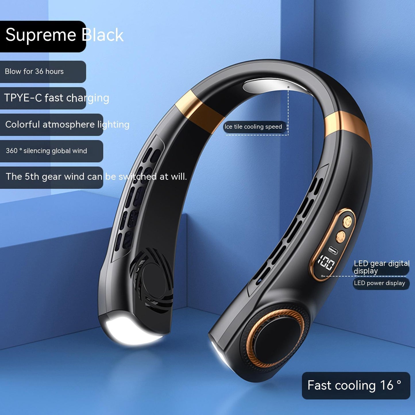 Ultra Quiet 5000mAh Bladeless Neck Fan by GoFansGear